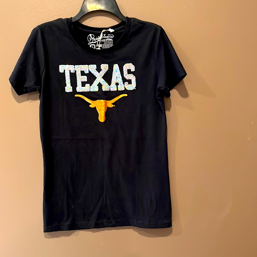 Women’s Texas sequin  Shiney tee size Large